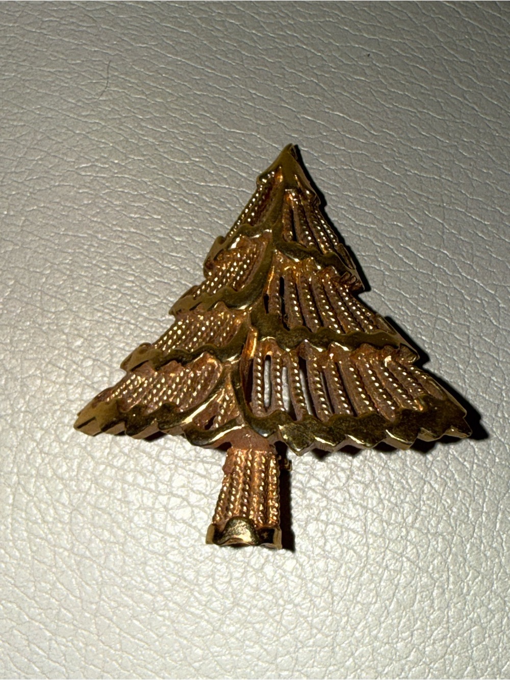 Gold-Tone Christmas Tree Brooch - Women's Jewelry
